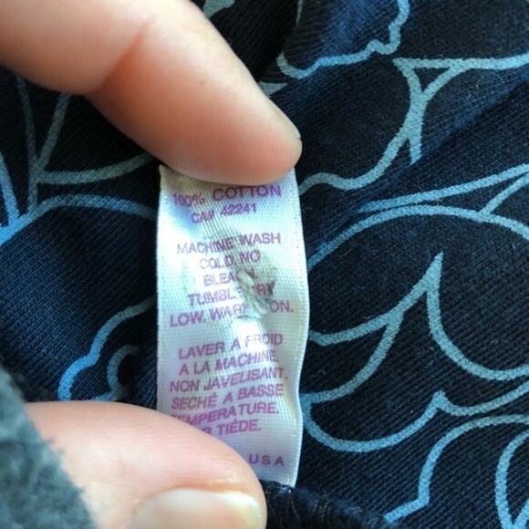 Anthropologie Velvet Blue Floral Tunic Top Size S - Picture 7 of 7